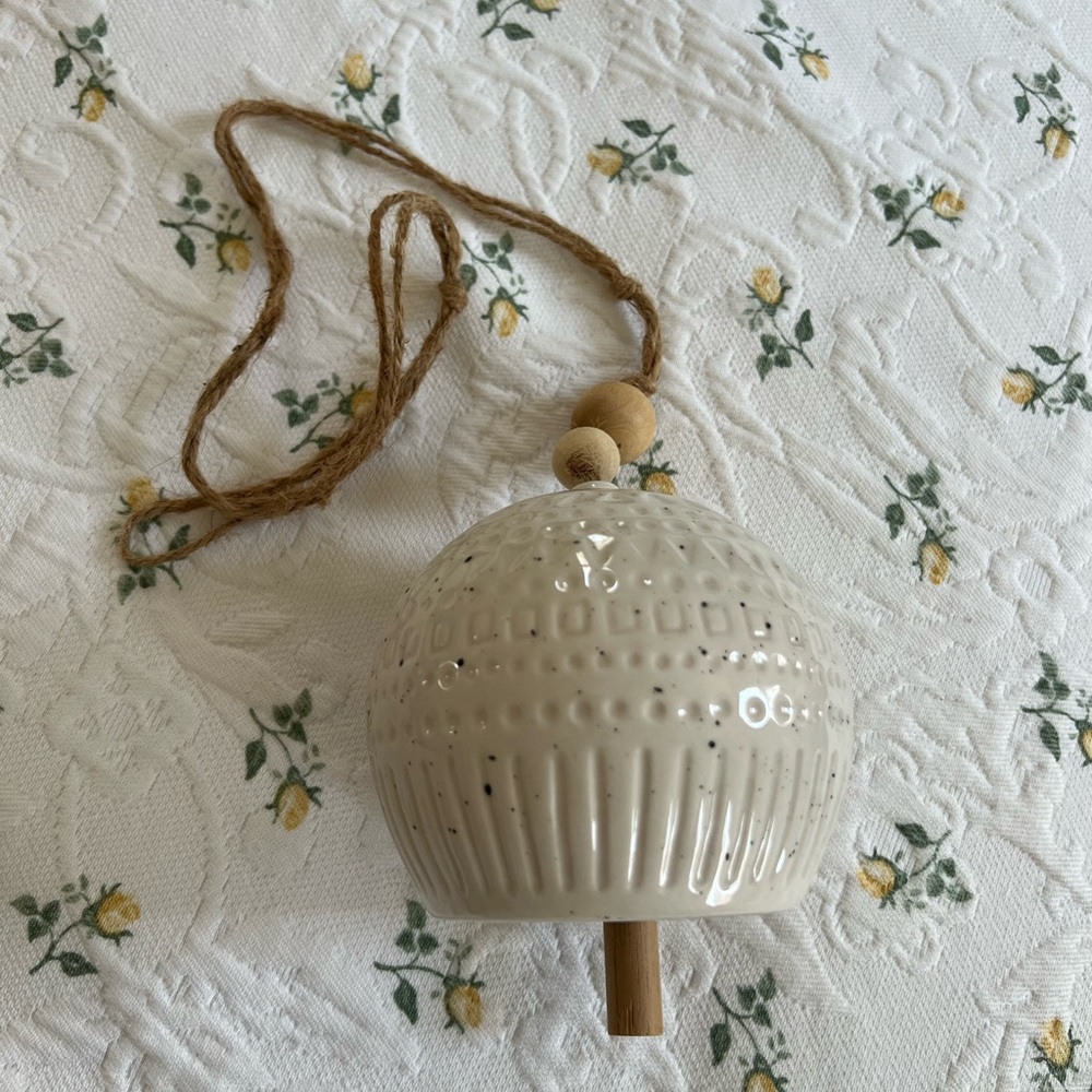 Ceramic Bell with Rope Hanger